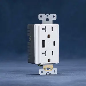 New Mold 20A American Standard US Standard USB Outlet Electrical Socket with Type A Type C Ports 5.0A Tamper Resistant