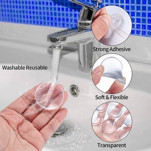 Gagang pintu Diameter 40MM Stopper silikon transparan, gagang pintu bulat, pelindung bantal dinding, perekat Bumper pintu - Product Image 2