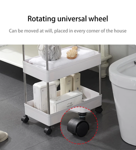 3 Tier/4 Tier <strong>Slim</strong> <strong>Storage</strong> Cart Mobile Shelving Unit Organizer Slide Out <strong>Storage</strong> Rolling Utility Cart Rack - Product Image 4