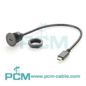Câbles de connecteur USB C à montage sur panneau Câble de connecteur USB 3.1 Type C à montage sur panneau rond Connecteur USB Type C à montage sur châssis - Product Image 6
