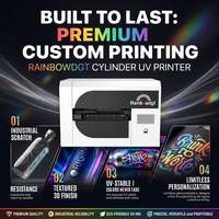 Mesin Printer Silinder Pencetakan yang Dapat Disesuaikan Merek Epson Print Head Printer UV untuk Botol Silinder