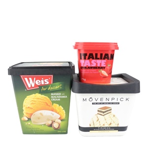 Ly nhựa dùng một lần đựng kem socola IML 2L có nắp - Product Image 3