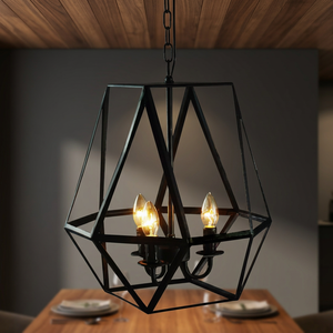 AK Brass Customized Metal Hanging <b>Pendant</b> with <b>3</b> <b>Light</b> in Black Finished High Quality For Hotel Interior Decoration - Product Image 2
