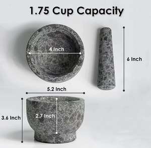 Ensemble de <span class=keywords><strong>mortier</strong></span> et de pilon en <span class=keywords><strong>pierre</strong></span> naturelle de vente chaude broyeur d'herbes d'épices en granit pour l'assaisonnement outil parfait pour votre cuisine - Product Image 2