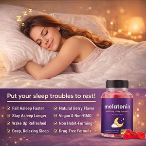 60 Gomitas para Dormir para Adultos, Ricas <span class=keywords><strong>en</strong></span> <span class=keywords><strong>Vitamina</strong></span> <span class=keywords><strong>B6</strong></span> y Melatonina, Orgánicas, Veganas, para el Apoyo de la Memoria - Product Image 6