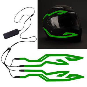 Kit de casque de <span class=keywords><strong>moto</strong></span> étanche RTS Bande lumineuse froide LED pour vélo <span class=keywords><strong>Autocollant</strong></span> EL avec 4 feux d'avertissement clignotants pour la conduite de nuit - Product Image 6