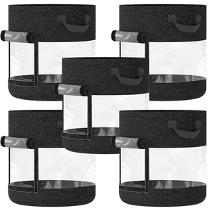 Sacs de culture en tissu de 3 à 7 gallons pour plantes - Pots en tissu réutilisables pour <span class=keywords><strong>le</strong></span> jardinage en pot, les légumes, les herbes et la culture de champignons - Product Image 4