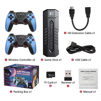 Gamegaga X2 Blue Game Stick 4K 3D HD Retro-Videospielkonsole Kabelloser Controller TV 30000 Spiele 64G Speicher Kindergeschenk X2 Ultra