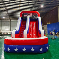 Toboggan aquatique gonflable double piste en PVC écologique pour extérieur, château gonflable pour enfants, équipement d'amusement mobile à double couture