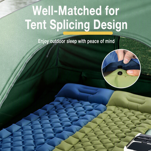 Matelas de camping gonflable pliable en nylon TPU imperméable et connectable avec pompe à pied intégrée pour la randonnée et la plage - Product Image 3