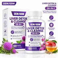 Kapsul Kesehatan Hati Private Label Milk Thistle Artichoke Cuka Apel 28-in-1 Suplemen Diet OEM ODM