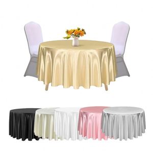 Large Black Tablecloth 120 Luxury Polyester Satin Event Round <b>Table</b> Cloth for Wedding - Product Image 3