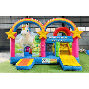 Publicité commerciale gonflables licorne Combo toboggan fête enfants château rebond maison châteaux à <span class=keywords><strong>vendre</strong></span> - Product Image 3