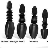 Embauchoirs en plastique noir réglables anti-plis avec logo personnalisé, support de chaussures télescopique à ressort en PE