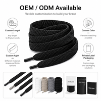 Lacets plats noirs mats tissés en gros 120 cm pour baskets décontractées OEM ODM Mingjia