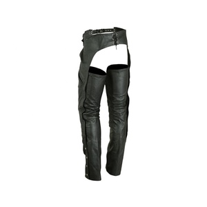 Montar a caballo Carreras Deportes al aire libre Desgaste Cuero genuino Transpirable Color negro Cremalleras Hombres Motocicleta Chaps - Product Image 2