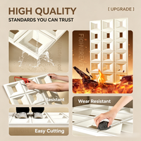 Panneau décoratif en briques creuses PU à 9 grilles, carrelage artistique en ciment léger, cloison creuse double face pour mur de fond