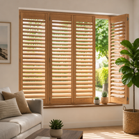 Fenêtres et volets en bois de Paulownia sur mesure, design à lamelles horizontales pour les hôtels