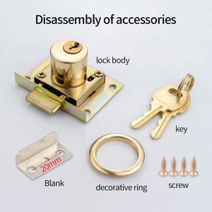 Khóa ngăn kéo vàng 808 Khóa tủ bằng đồng Khóa đồ gỗ nguyên khối - Product Image 5