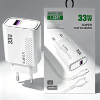 Chargeur rapide pour téléphone portable 33W avec prise US EU, QC3.0, USB, câble Type C, adaptateur secteur USB 33W à charge rapide