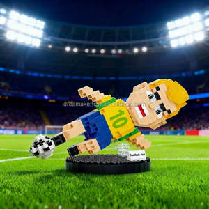 620 Piezas de Bloques de Diamantes de Plástico ABS para Regalo de Aficionados al Fútbol de la Copa <span class=keywords><strong>Mundial</strong></span>, Figura de Jugador de Fútbol de Brasil, Neymar, Decoración de Escritorio - Product Image 6