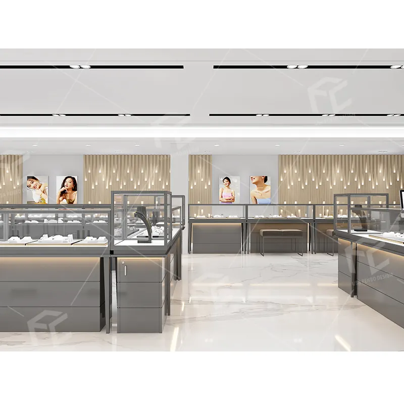 Custom Jewellery Mirror Cabinet Mall Jewellery Display Cabinet Showcase Modern Interior Design Ideas Jewellery Shops