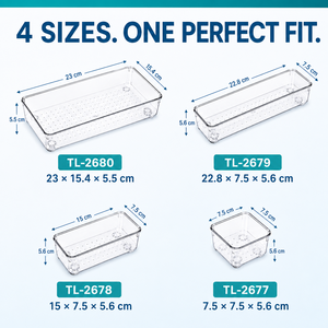 Tongling Transparentes PET-Aufbewahrungsset Stapelbare Modulare Behälter und Schubladen für Küche, Bad, Schminktisch, Büro und Kleiderschrank - Product Image 2