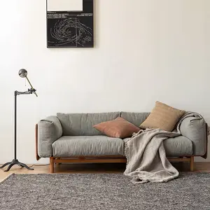 Nordic logs, black walnut, cherry wood, solid wood sofa, Japanese style wabi-sabi style furniture, removable and washable