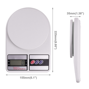 Balance de cuisine électronique étanche SF-400, capacité de 5 kg, précision de 1 g, arrêt automatique, plateforme antidérapante, poids en plastique pour la maison - Product Image 5