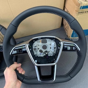<span class=keywords><strong>Volante</strong></span> de cuero perforado medio inferior plano estilo RS <span class=keywords><strong>SLine</strong></span> personalizado para <span class=keywords><strong>Audi</strong></span> A3 <span class=keywords><strong>A4</strong></span> B7 A6 C7 R8 RS3 A7 RS5 RS6 A8 Q5 Q8 - Product Image 3