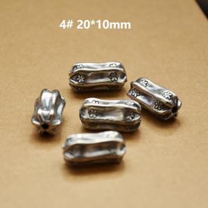 Perles torsadées porte-bonheur de formes variées, plaquées argent, pour la fabrication de bijoux - Product Image 4