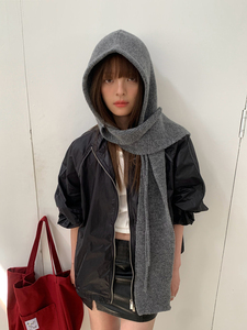 Ensemble tendance bonnet et écharpe à <span class=keywords><strong>capuche</strong></span> pour <span class=keywords><strong>femme</strong></span> – Cache-cou <span class=keywords><strong>tricot</strong></span>é chaud pour l'hiver - Product Image 2