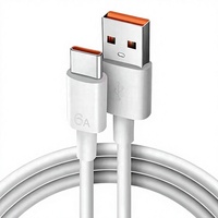Câble de charge rapide USB Type-C 6A 1M, cordon de chargeur USB-C super rapide, câble de synchronisation de données pour téléphones mobiles et tablettes Android