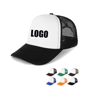 Casquette de camionneur en maille à 5 panneaux avec logo brodé personnalisé, casquette de camionneur en mousse imprimée - Product Image 1