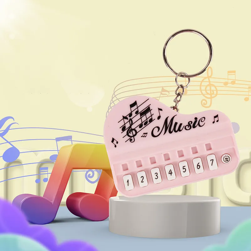 Plastic Keychain Hot selling Pendant Luminous Music Toy Playing Music Mini Electronic Piano Keychain