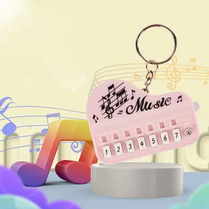 Plastic Keychain Hot selling Pendant Luminous Music Toy Playing Music Mini Electronic Piano Keychain