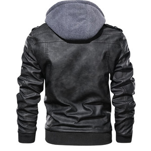 Giacca antivento invernale da uomo in pelliccia e pelle - Product Image 1