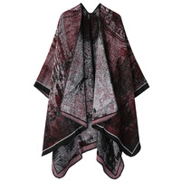 Châle en pashmina jacquard chinois en gros |   Écharpe cape au design Riverside pour femme, chaude et élégante