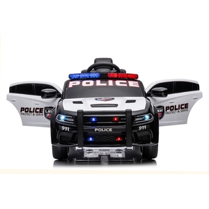 Voiture électrique pour enfants Police 12V à double moteur avec sirène et lumières télécommandées - Product Image 4