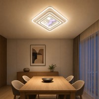 Plafonnier LED Magpie Lucky Square de Zhongshan, 3 couleurs à intensité variable, panneau Magpie Plum Blossom pour salon et bureau