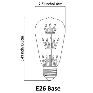 Edison rétro lumière chaude ampoule LED E27 vis étoiles complètes éclairage Globe transfrontalier alimentation ca ampoule à filament - Product Image 2
