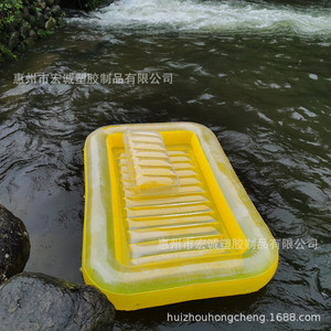 Inflatable Water Float Bed Rectangular 70x46 Inches Yellow PVC Adult Swimming Pool Beach Float - Product Image 4