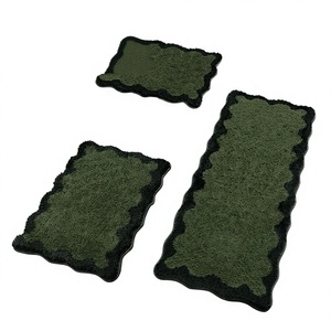 Popular Patchwork Scalloped Woven 3-Piece <b>Bathroom</b> <b>Mats</b> Rugs <b>Set</b> Water Absorbent Non-Slip Low Pile American Style Home Camping - Product Image 4