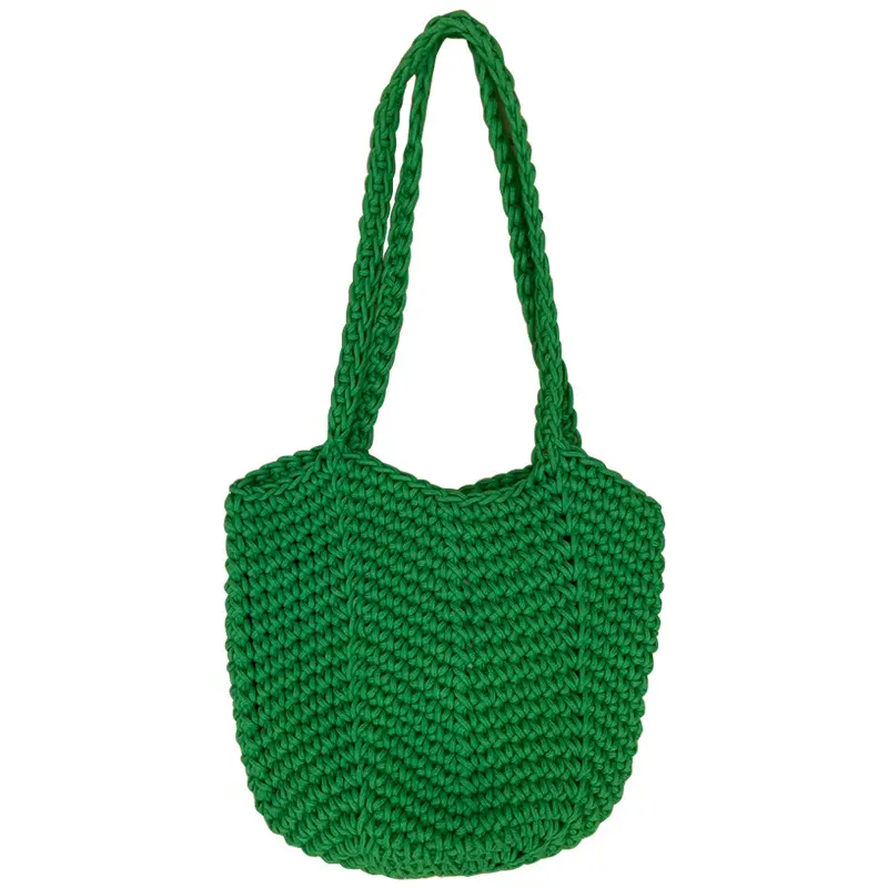 Vintage hollow large capacity single shoulder cotton knitting bags New crochet bag simple seaside holiday beach bag