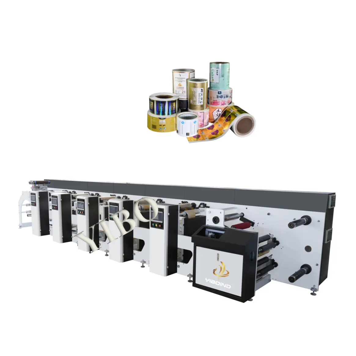 Impresora de etiquetas flexográficas Máquina de cinta de impresión flexográfica de etiquetas de 5 colores 450/