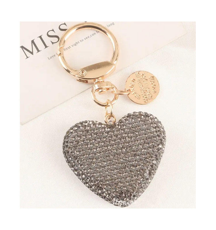 Luxury Full Diamond Love Heart Keychain Glitter Bling Crystal