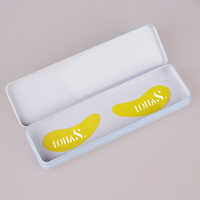Coussinets pour les yeux en silicone couleur avec logo personnalisé Coussinets pour les yeux masque sous les yeux réutilisables avec boîte en fer blanc