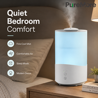 Humidificateur d'air moderne pour chambre à coucher, brume fraîche silencieuse, mode sommeil, veilleuse douce, brume fine pour chambre de bébé et maison