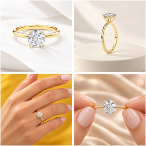 Anillo de Compromiso de Oro Amarillo de 18K con Diamante Cultivado en Laboratorio de 1.5 CT, Anillo de Promesa Redondo para Mujer, Anillo de Boda de Aniversario - Product Image 6