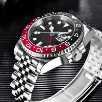 Montre mécanique automatique pour homme HANNAH MARTIN avec verre saphir, mouvement automatique, logo personnalisé, acier inoxydable